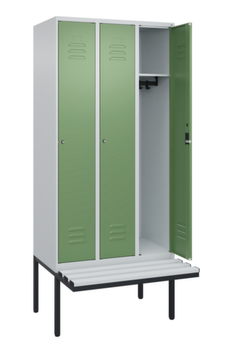 C+P locker Classic Plus met bank, vakbreedte 300 mm
