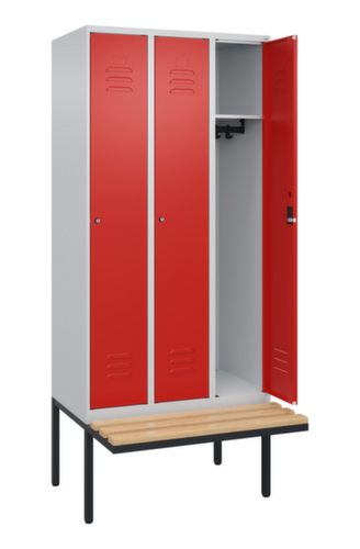 C+P locker Classic Plus met bank, vakbreedte 300 mm