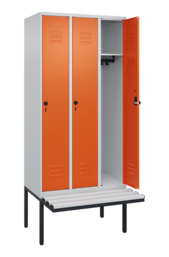 C+P locker Classic Plus met bank, vakbreedte 300 mm