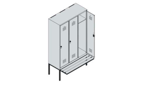 C+P locker Classic Plus met bank, vakbreedte 400 mm