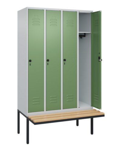 C+P locker Classic Plus met bank, vakbreedte 300 mm