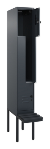 C+P Z-locker Classic Plus met ondergebouwde bank, vakbreedte 300 mm