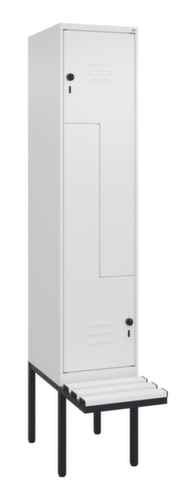 C+P Z-locker Classic Plus met ondergebouwde bank, vakbreedte 400 mm