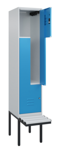 C+P Z-locker Classic Plus met ondergebouwde bank, vakbreedte 400 mm