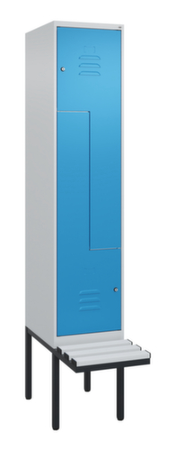 C+P Z-locker Classic Plus met ondergebouwde bank, vakbreedte 400 mm