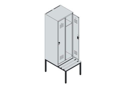 C+P locker Classic Plus met bank, vakbreedte 300 mm