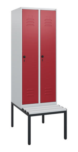 C+P locker Classic Plus met bank, vakbreedte 300 mm