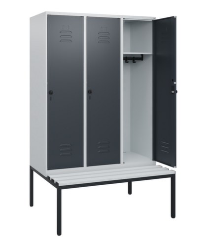 C+P locker Classic Plus met bank, vakbreedte 400 mm