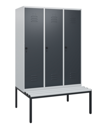 C+P locker Classic Plus met bank, vakbreedte 400 mm