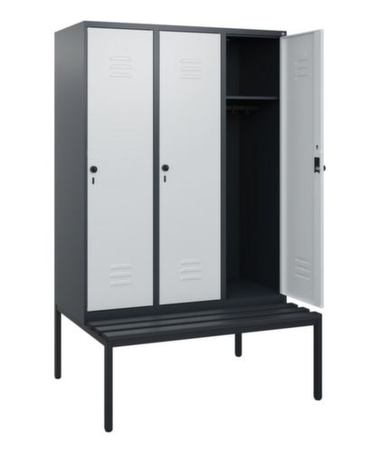 C+P locker Classic Plus met bank, vakbreedte 400 mm