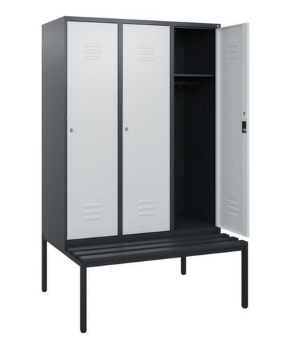 C+P locker Classic Plus met bank, vakbreedte 400 mm