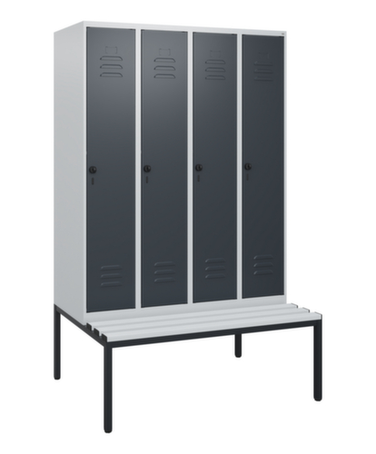 C+P locker Classic Plus met bank, vakbreedte 300 mm