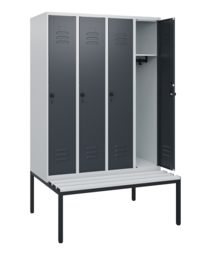 C+P locker Classic Plus met bank, vakbreedte 300 mm