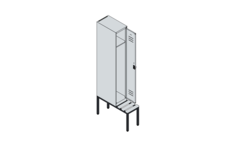C+P locker Classic Plus met bank, vakbreedte 300 mm