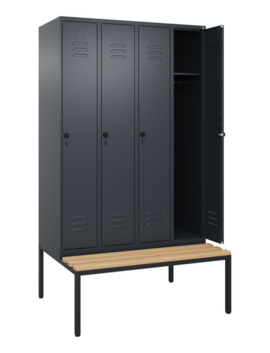 C+P locker Classic Plus met bank, vakbreedte 300 mm