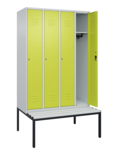 C+P locker Classic Plus met bank, vakbreedte 300 mm