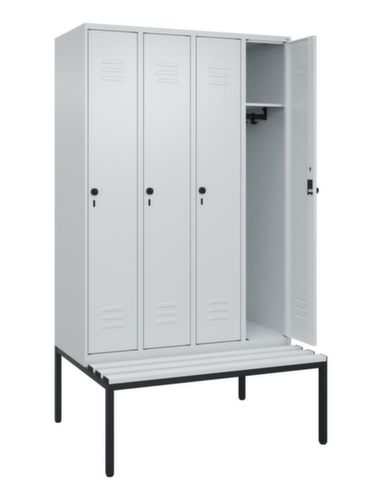 C+P locker Classic Plus met bank, vakbreedte 300 mm