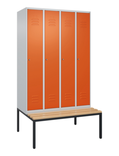 C+P locker Classic Plus met bank, vakbreedte 300 mm