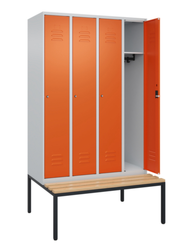 C+P locker Classic Plus met bank, vakbreedte 300 mm
