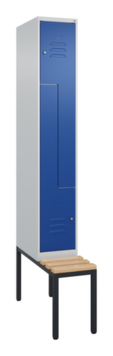 C+P Z-locker Classic Plus met ondergebouwde bank, vakbreedte 300 mm