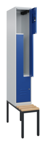 C+P Z-locker Classic Plus met ondergebouwde bank, vakbreedte 300 mm