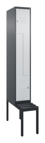C+P Z-locker Classic Plus met ondergebouwde bank, vakbreedte 300 mm