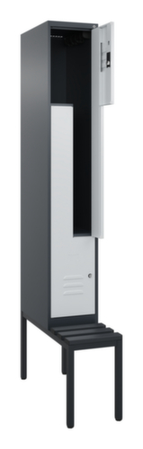 C+P Z-locker Classic Plus met ondergebouwde bank, vakbreedte 300 mm