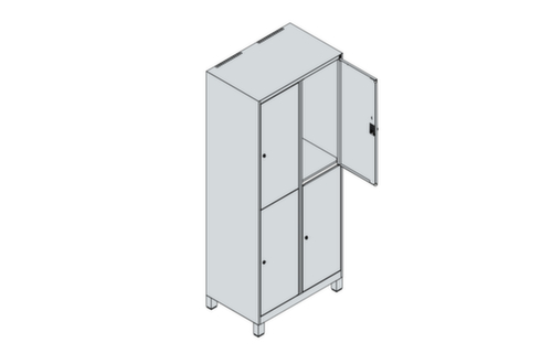 C+P Dubbeldekse locker Classic Plus, vakbreedte 400 mm