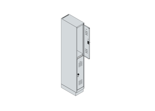 C+P Dubbeldekse locker Classic Plus, vakbreedte 250 mm