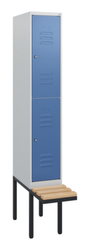 C+P dubbeldekse locker Classic Plus met bank, vakbreedte 300 mm