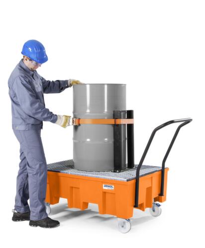 Verrijdbare PE-opvangbak base-line, voor 2 x 200 liter vat