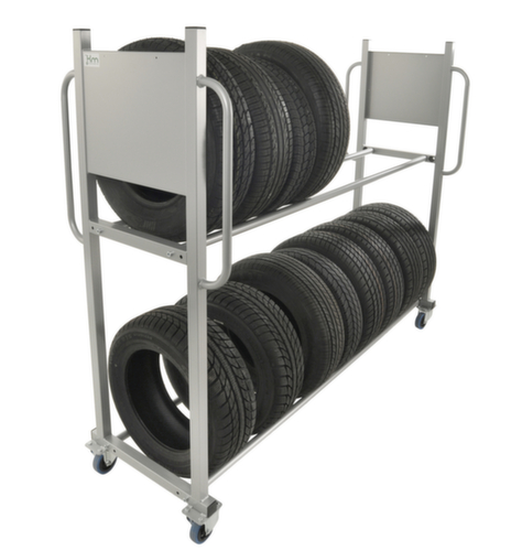 Kongamek bandenwagen voor 16 banden, draagvermogen 300 kg, 2 etages