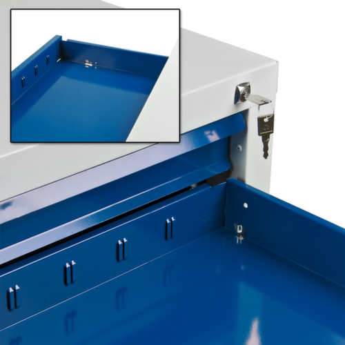 Ladekast MAMMUT, 7 lade(n), RAL7035 lichtgrijs/RAL 5012 lichtblauw