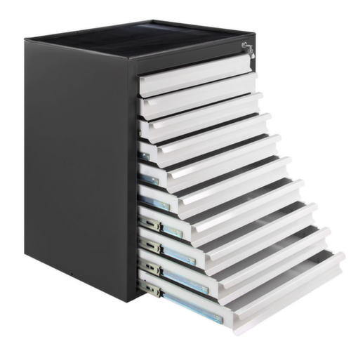 Ladekast MAMMUT, 10 lade(n), RAL7016 antracietgrijs/RAL7035 lichtgrijs