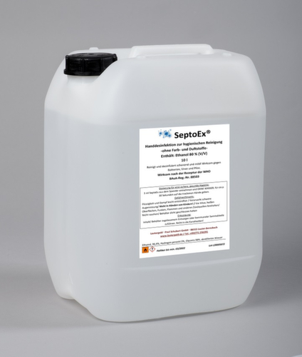 ultraMEDIC Handdesinfectiemiddel SeptoEx, 10 l, volgens de WHO-formule werkzaam tegen bacteriën, virussen en schimmels