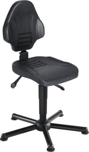 meychair Werkplaatsstoel Workster Pro W13 met kantelbare zitting, zitting PU-schuim zwart, met glijders