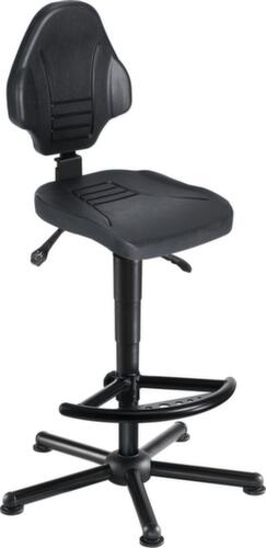 meychair Werkplaatsstoel Workster Pro W13 met kantelbare zitting, zitting PU-schuim zwart, met glijders