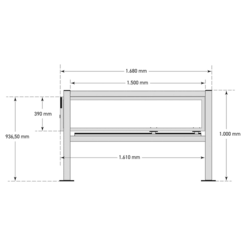BLACK BULL Schuifhek-set S-Line, schuifhek-set, hoogte x breedte 1000 x 1680 mm