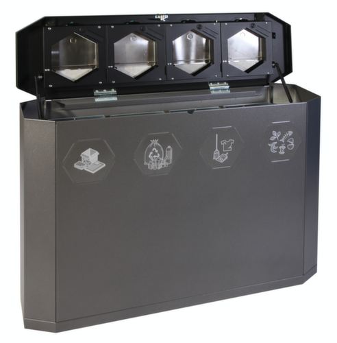 stumpf Verrijdbaar afvalverzamelstation S Sixco 4 »swing«, 4 x 45 l