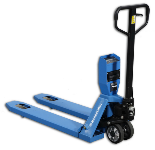 Vorkhefwagen met weegsysteem WHP-D2000, 2000 kg draagvermogen, rubber/polyurethaan