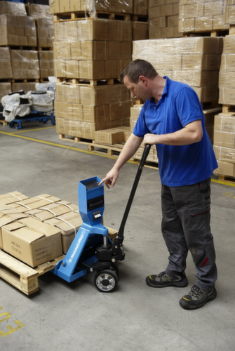 Vorkhefwagen met weegsysteem WHP-D2000, 2000 kg draagvermogen, rubber/polyurethaan