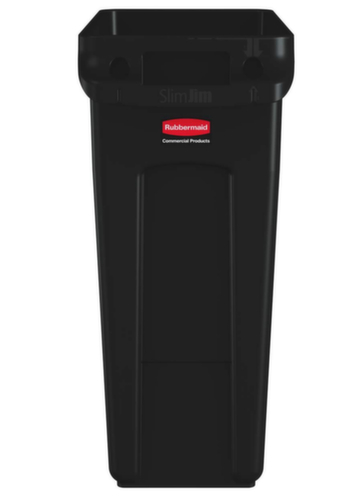 Rubbermaid Afvalverzamelbak Slim Jim® met ventilatiekanalen, 60 l, zwart
