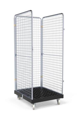 Rolcontainer BASICline ADB met 3 gaaswanden, draagvermogen 500 kg, lengte x breedte 815 x 724 mm