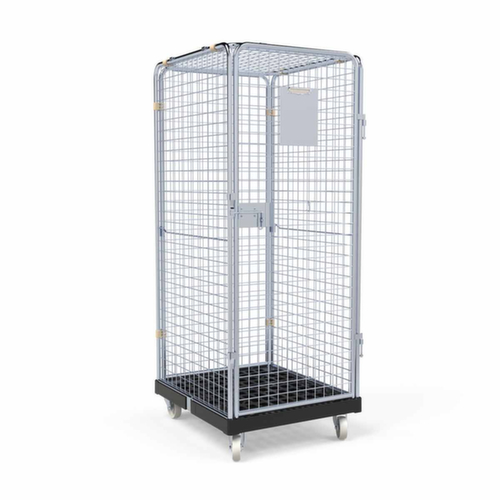 Rolcontainer BASICline ADB met deur en 3 gaaswanden, draagvermogen 500 kg, lengte x breedte 815 x 724 mm