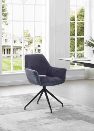 Bisley Bezoekersstoel Easy Meet G 739 met armleuningen, zitting stof (100% polyester), oxfordblauw