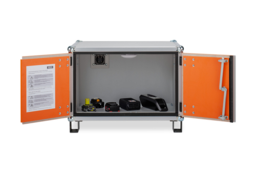 Cemo Explosieveilige lithium-ion-magazijnkast lockEX 8/5 onderrijdbaar, hoogte x breedte x diepte 520 x 800 x 660 mm