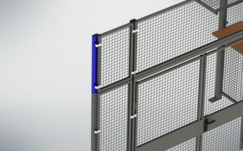 Eind post add-on element voor scheidingswandsysteem, hoogte 750 mm