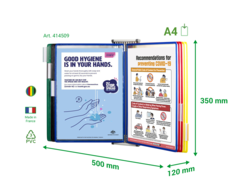tarifold Antibacterieel systeem met displaypanelen STERIFOLD, met 10 zichtpanelen in DIN A4