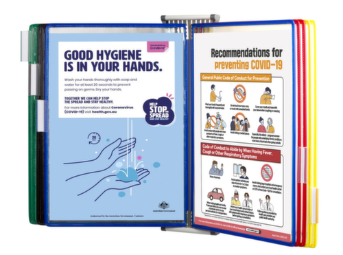 tarifold Antibacterieel systeem met displaypanelen STERIFOLD, met 10 zichtpanelen in DIN A4