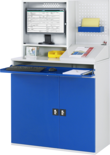 RAU PC-kast 67, RAL7035 lichtgrijs/RAL5010 gentiaanblauw